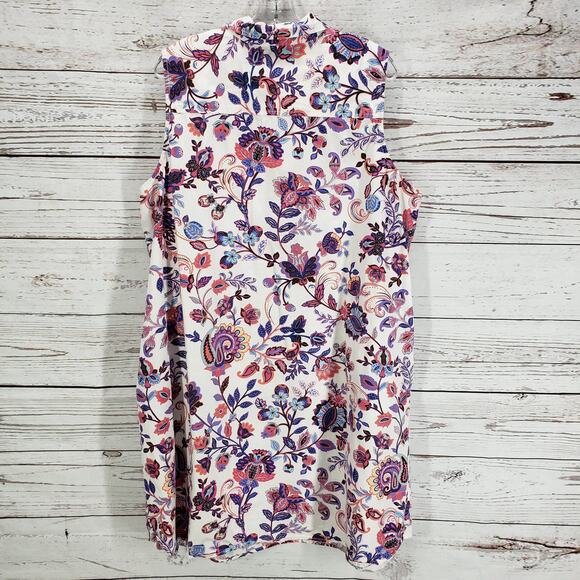 I.B. Diffusion Floral Paisley Cotton Sleeveless Side Pockets Dress Size 2X - Picture 12 of 15